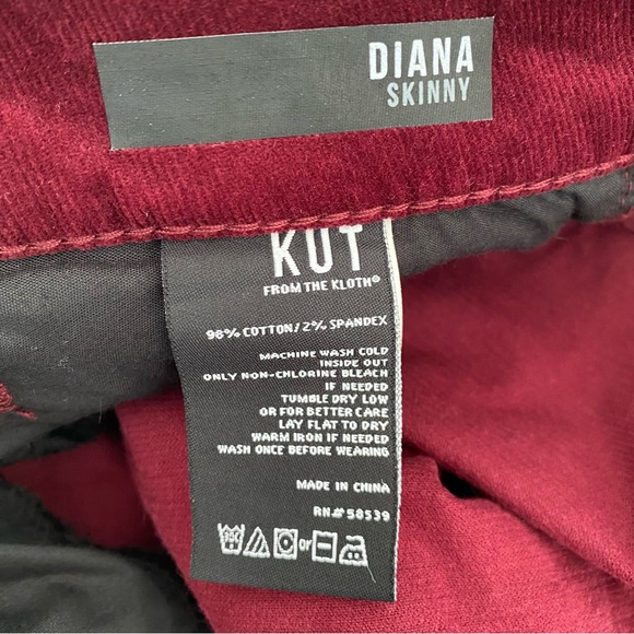 Kut From The Kloth Diana Skinny pants corduroy in Burgundy stretch - Picture 11 of 11